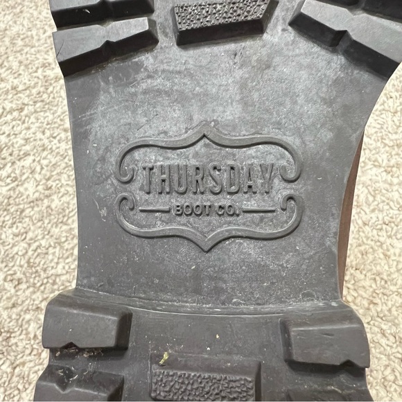 THURSDAY Dark Brown Leather Chelsea Legend Boots Lug Sole Women’s Size 10 - Picture 10 of 13